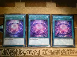 YUGIOH TCG 3X DARK MAGIC VEIL MVP1-ENS19 SECRET 1ST EDITION - Image 1