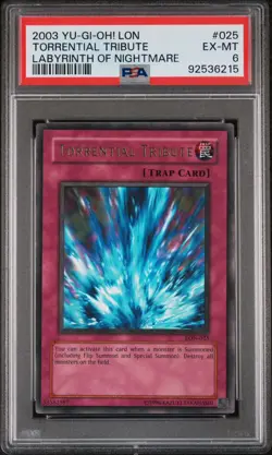 2003 Yu-Gi-Oh! Torrential Tribute Labyrinth Of Nightmare LON Ultra Rare PSA 6 - Image 1