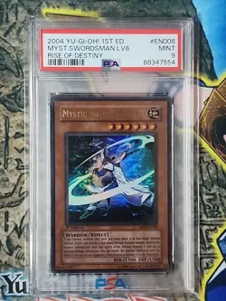 PSA 9 2004 MINT Yugioh Mystic Swordsman LV6 RDS-EN008 Ultra Rare 1st Edition - Image 1