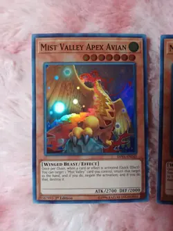 2X Yu-Gi-Oh Mist Valley Apex Avian SHVA-EN045 Super Rare 1st Edition Shadows TCG - Image 2