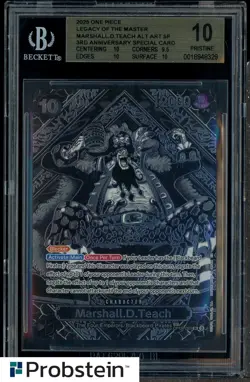 One Piece Marshall.D.Teach 3rd Anniversary Special Card Silver OP09-093 BGS 10 - Image 1