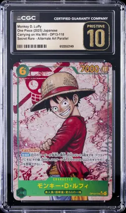 2025 ONE PIECE JPN CARRYING ON HIS WILL SR AA MONKEY D. LUFFY CGC 10 PRISTINE - Image 1