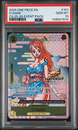 2025 ONE PIECE CHAMP 2025-26 EVENT PACK #101 O-NAMI PSA 10 - Image 1