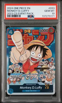 2024 ONE PIECE CHAMPIONSHIP 2023 EVENT PACK #033 MONKEY D. LUFFY PSA 10 - Image 1