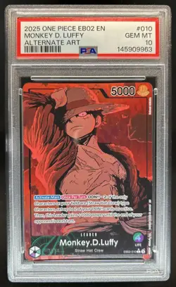 2025 One Piece Anime 25th Monkey D. Luffy Alternate Art #EB02-010 PSA 10 - Image 1