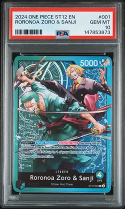 2024 ONE PIECE STARTER DECK ST12-ZORO & SANJI #001 RORONOA ZORO/SANJI PSA 10 - Image 1