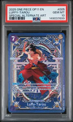 2025 ONE PIECE A FIST OF DIVINE SPEED SPECIAL ALT ART #005 LUFFY-TAROU PSA 10 - Image 1