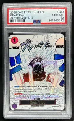 2025 One Piece Gear Two Rare Alternative Art #OP11-080 PSA 10 - Image 1