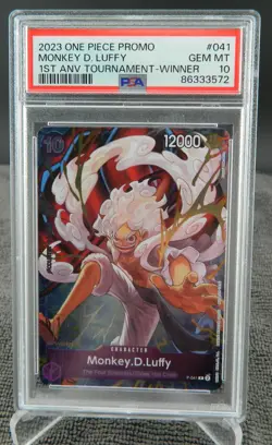 2023 One Piece - Monkey D. Luffy #041 1st Anniversary Winner Promo PSA GEM MT 10 - Image 1