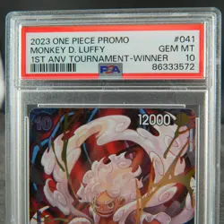 2023 One Piece - Monkey D. Luffy #041 1st Anniversary Winner Promo PSA GEM MT 10 - Image 3