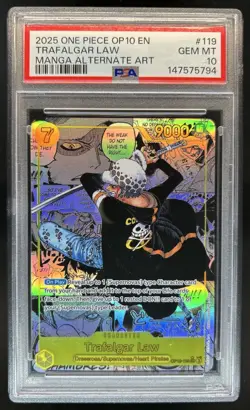 2025 One Piece Royal Blood Trafalgar Law Manga Alt Art #OP10-119 PSA 10 - Image 1
