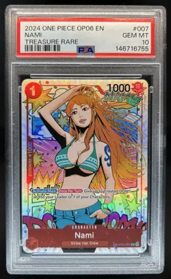 2024 One Piece Wings Of The Captain Nami Treasure Rare #ST01-007 PSA 10 - Image 1