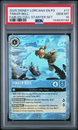 2025 DISNEY LORCANA EN P3-PROMO #11 TINKER BELL - GIANT FAIRY PSA 10 - Image 1