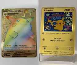 2PCS Pikachu Metal Pokemon Card-Collectible Gift Display！ - Image 1