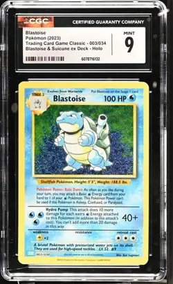 Pokemon Blastoise 2023 Trading Card Game Classic 003/034 Holo CGC 9 - Image 1
