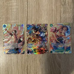 One Piece TCG OP-13 Gold Secret Rare Sec card Luffy Sabo Ace SR 118 119 120 op13 - Image 1