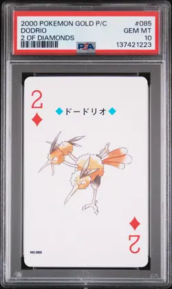 2000 POKEMON GOLD VERSION PLAYING CARDS 2 OF DIAMONDS #085 DODRIO PSA 10 - Image 1