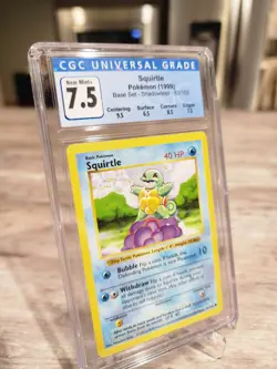 Pokemon Card TCG Squirtle 63/102 Base Set Vintage Shadowless CGC 7.5 Near Mint+ - Image 2