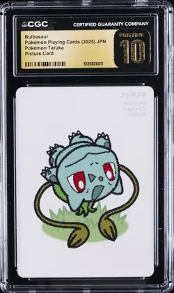 2025 POKEMON PLAYING CARDS POKEMON TARUKA PICTURE CARD BULBASAUR CGC 10 PRISTINE - Image 1
