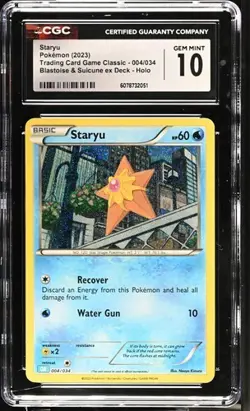 Pokemon Staryu 2023 Trading Card Game Classic 004/034 Holo CGC 10 - Image 1