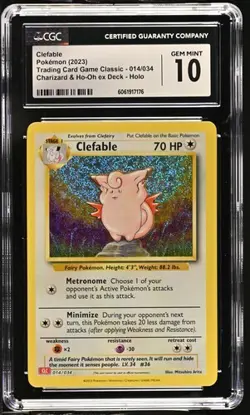 Pokemon Clefable 2023 Trading Card Game Classic 014/034 Holo CGC 10 - Image 1