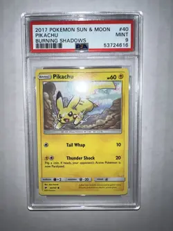 Pokemon Burning Shadows Pikachu Card #40 *MINT PSA 9* - Image 1