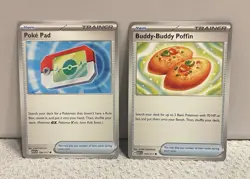 Pokemon Trainer Cards Poke Pad 198/217 & Buddy-Buddy Poffin 184/217 Lot (2) 2026 - Image 1