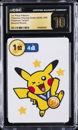 2025 POKEMON PLAYING CARDS 1ST PLACE PIKACHU CGC 10 PRISTINE - Image 1