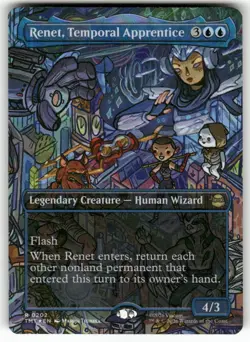Renet, Temporal Apprentice (Borderless) 202 NM Foil MTG TMT Magic - Image 1