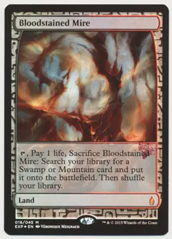 MTG Magic the Gathering Expedition FOIL PRO TOUR STAMP Bloodstained Mire ALTERED - Image 1