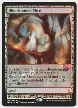 MTG Magic the Gathering Expedition FOIL PRO TOUR STAMP Bloodstained Mire ALTERED - Image 3