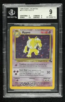 Hypno Holo Pokemon Fossil BGS 9 MINT 1999 - Image 1