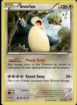 Snorlax Uncommon XY - BREAKthrough 118/162 Colorless Normal Pokemon Card - Image 1
