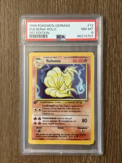 1999 Pokemon VULNONA Holo 1st Edition 12/102 Basis-Set Base Set Deutsch PSA 8 NM - Image 1