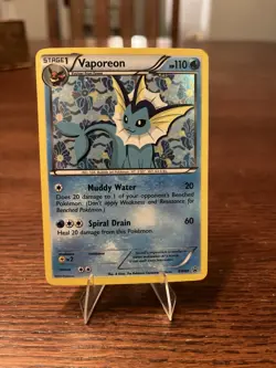 Pokemon TCG Vaporeon Black White Holo Promo Card BW89 LP - Image 2