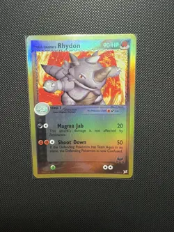 Team Magma's Rhydon 11/95 Pokemon EX Team Magma vs Team Aqua Holo Rare Card - LP - Image 1