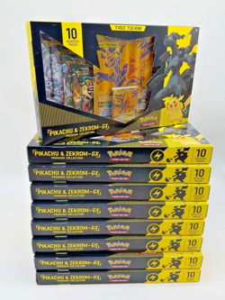 Lot of (9) Pokemon TCG Pikachu & Zekrom GX Premium Collection Sealed - Image 1