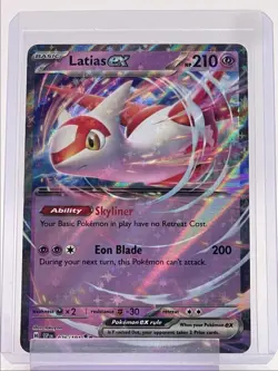 LATIAS EX 2024 POKEMON SURGING SPARKS DOUBLE RARE B 076/191 Q1219 - Image 1