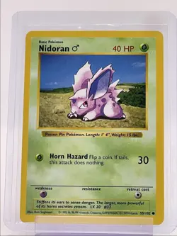 NIDORAN 1999 POKEMON BASE SET COMMON 55/102 Q2386 - Image 1