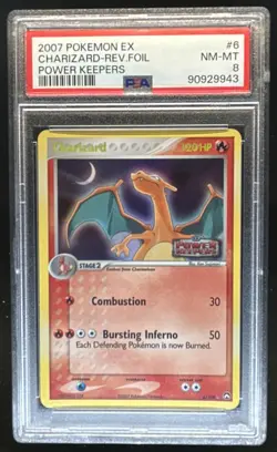 2007 Pokemon EX Power Keepers Charizard Holo #6/108 PSA 8 - Image 1