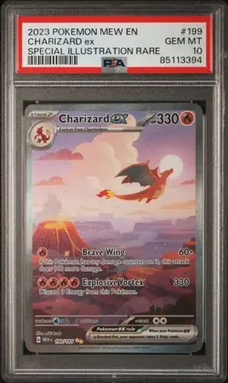 POKEMON CHARIZARD ex 2023 MEW 151 #199 SPECIAL ILLUSTRATION RARE PSA 10 - Image 1