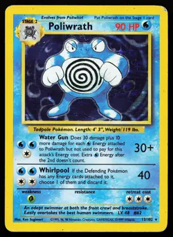 Poliwrath 13/102 Holo Rare Base Set Pokemon Card - Image 1