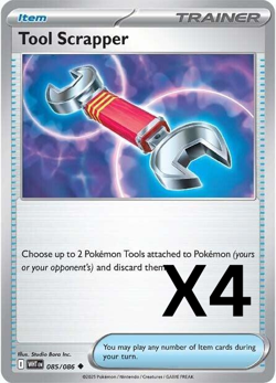 4x Tool Scrapper 085/086 White Flare English Pokemon Card Non Foil x4 - Image 1