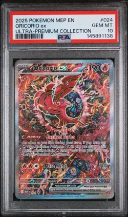 POKEMON ORICORIO ex 2025 MEP BLACK STAR PROMO ULTRA-PREMIUM COLL. #024 PSA 10 - Image 1