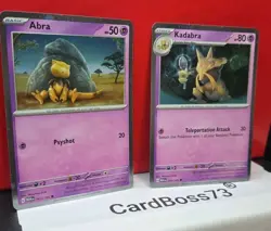 Abra 063/165 Kadabra 064/165 Pixelated Cosmos Holo Promo S&V 151 Pokemon NM - Image 1