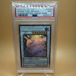 Yugioh Power Tool Dragon RGBT-Ghost Rare #EN042 - PSA 9 - Image 1