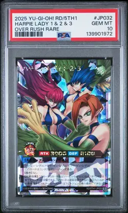 2025 YU-GI-OH! RUSH DUEL JPN RD/5TH1-5TH ANV PACK HARPIE LADY 1 & 2 & 3 PSA 10 - Image 1