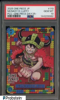 2025 One Piece JP PCC One Piece Day '25 #110 Monkey D. Luffy PSA 10 GEM MINT #1 - Image 1
