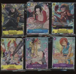 Lot of (5) One Piece Promos Uncommon Secret Rare Sealed Cards w/ Monkey D Luffy - Image 1