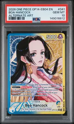 2026 ONE PIECE OP14-EB04-THE AZURE SEA'S SEVEN ALTERNATE ART BOA HANCOCK PSA 10 - Image 1